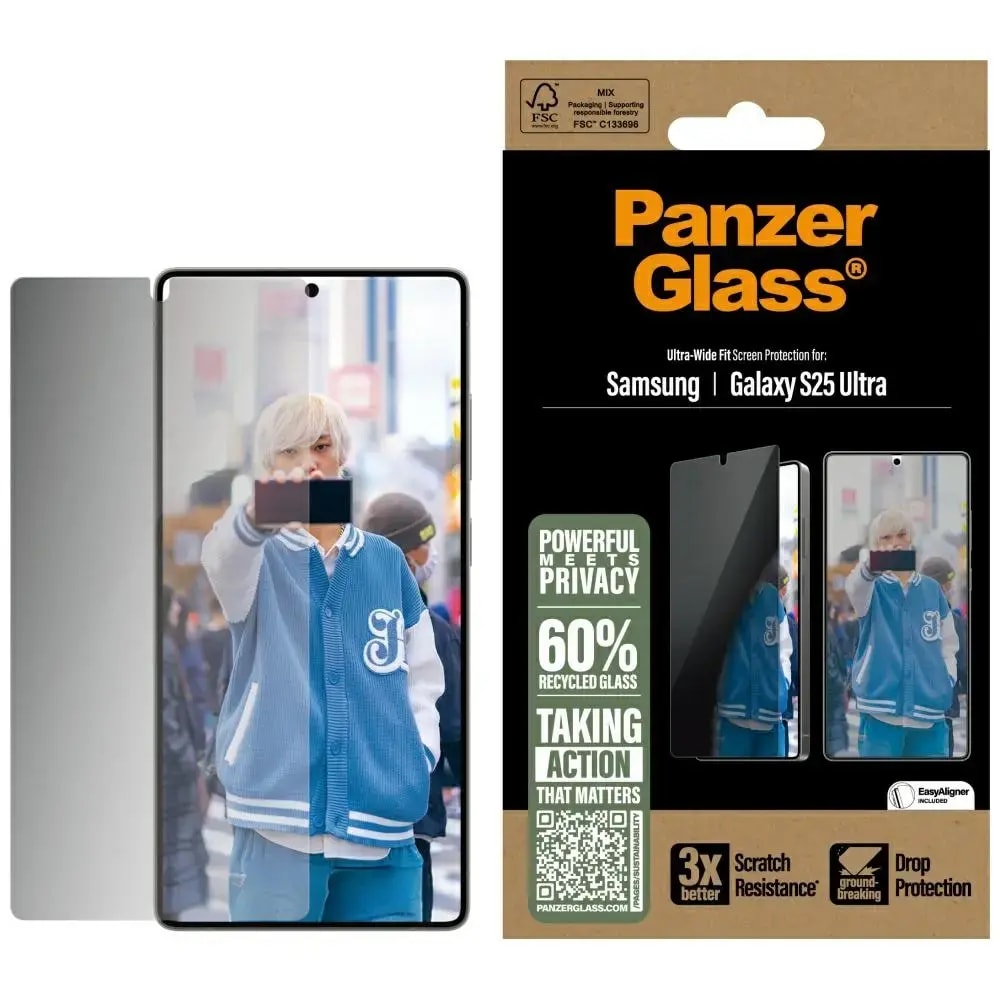 PanzerGlass Ultra-Wide Fit privacy screen protector for Samsung Galaxy S25 Ultra