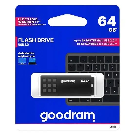 Goodram UME3 USB flash drive, 64 GB, USB 3.0, black