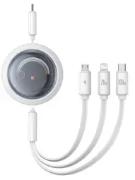 Baseus Free2Draw CB000084 3-in-1 USB-C to Lightning cable, 1.1 m, 100 W, white