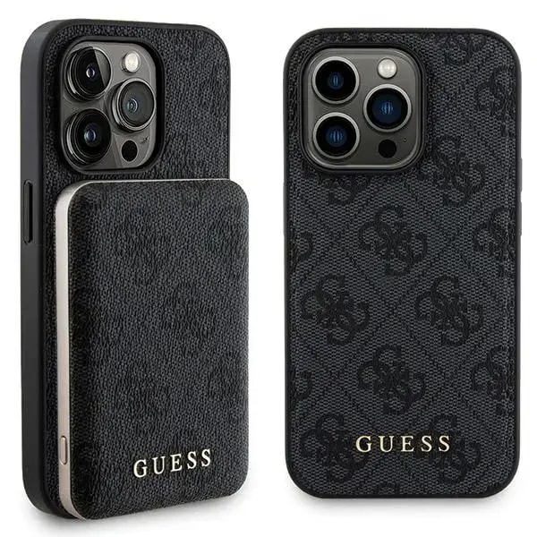 Чехол для iPhone 15 Pro Guess GUBPM5P15L4GEMGK 4G Metal Logo с MagSafe, чёрный
