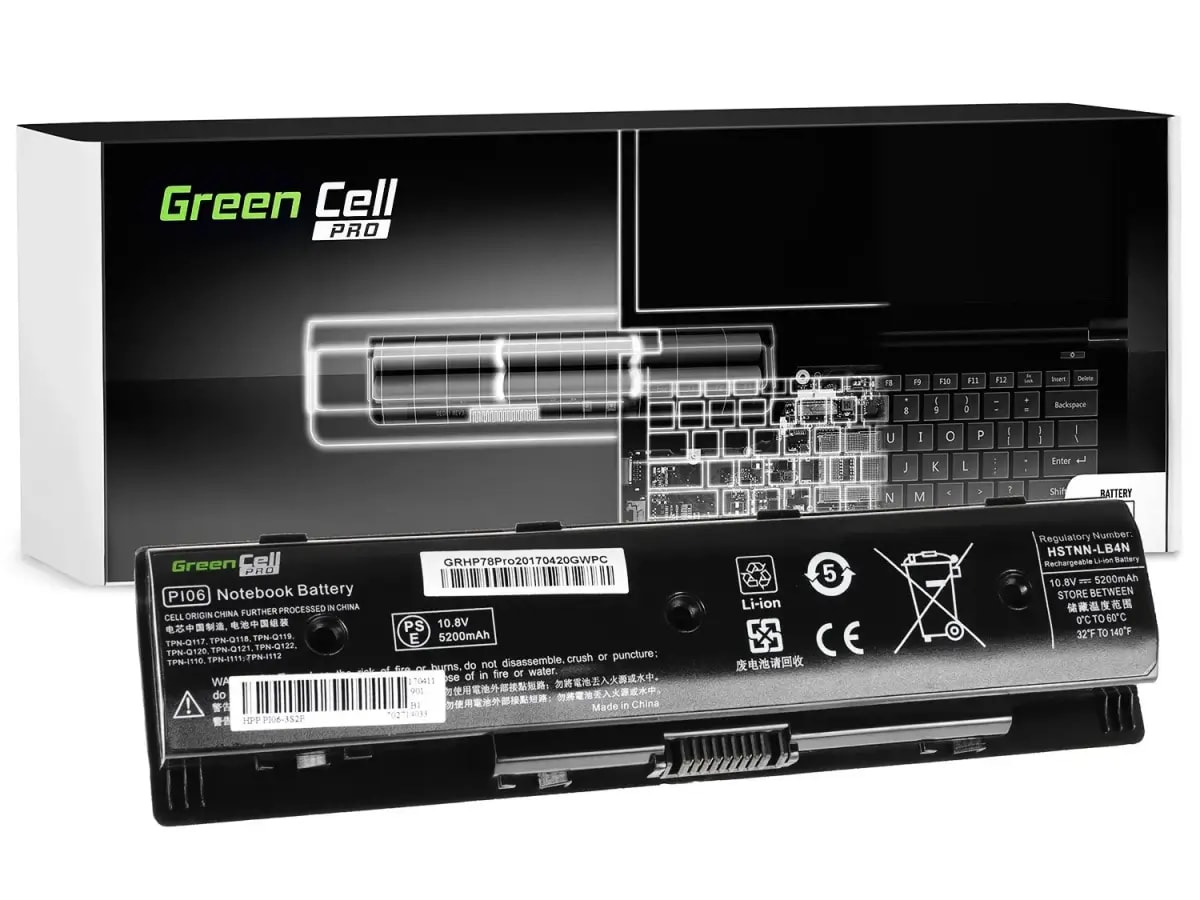 Аккумулятор Green Cell PRO PI06 для HP Pavilion и Envy 15/17, 5200 мАч