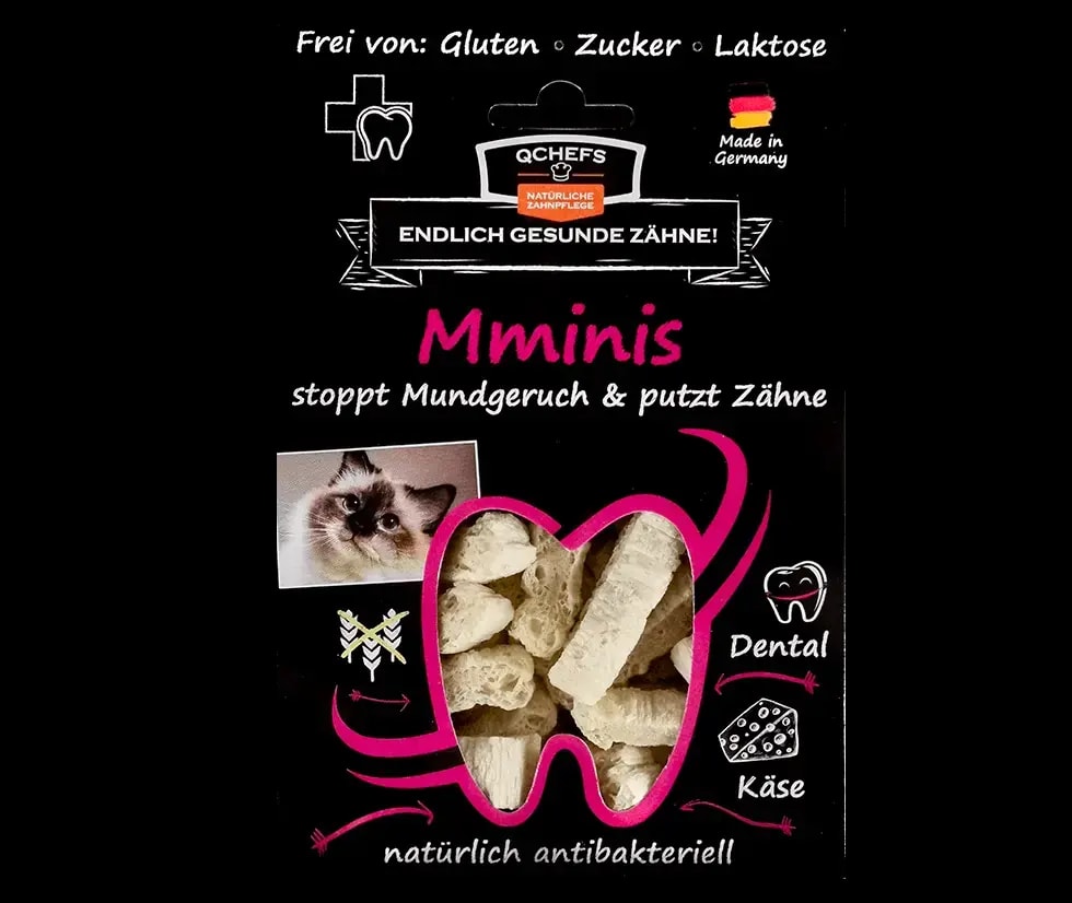 Лакомство для ухода за зубами кошек Qchefs Dental Mminis, 60 г