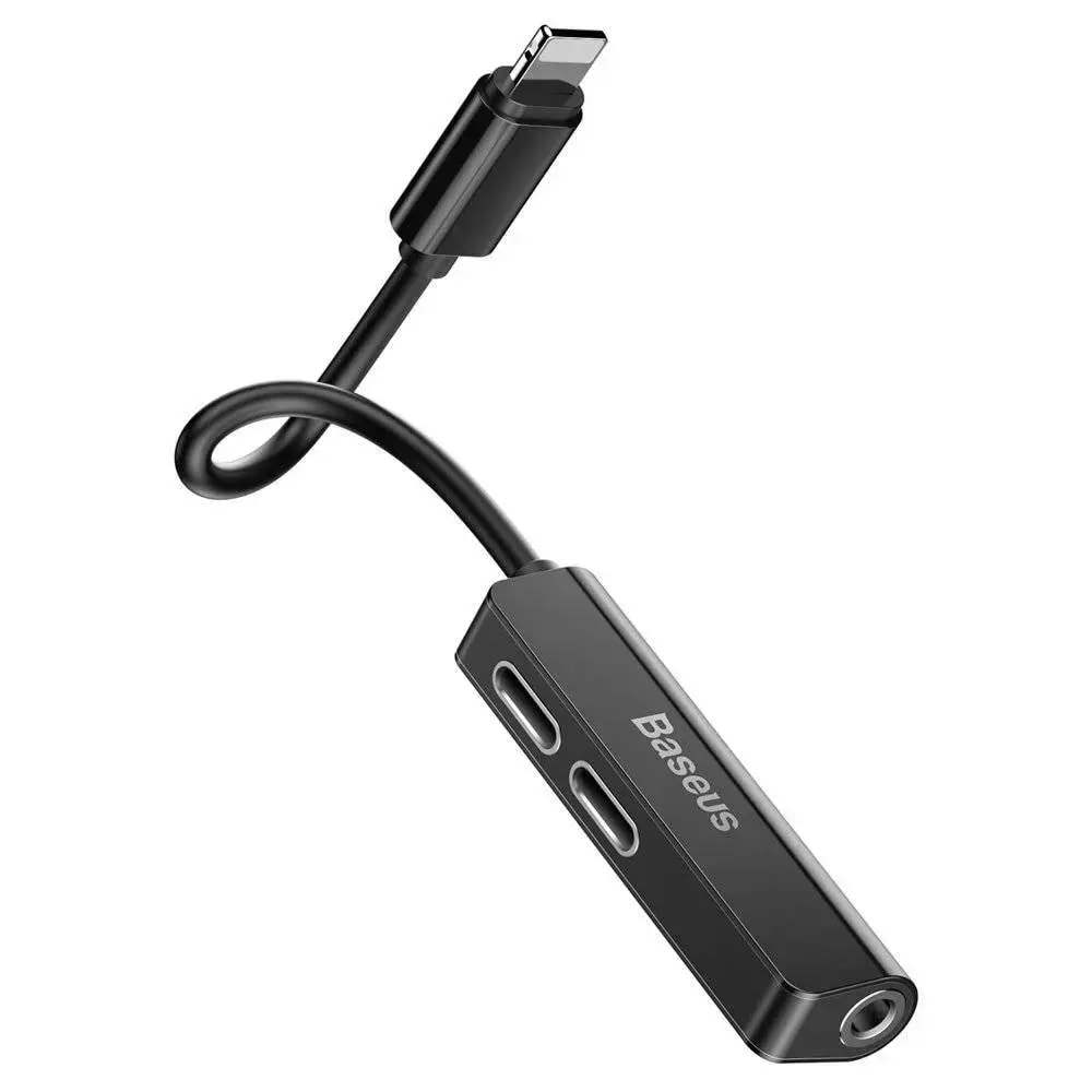Heliadapter Baseus CALL52-01 Lightning – 3,5 mm laadimisega, must