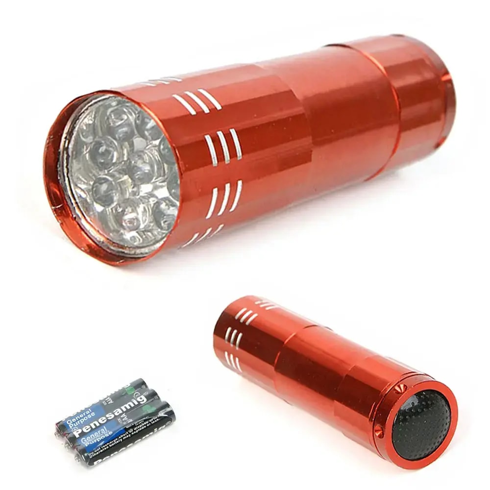 Goodbuy mini LED flashlight, IPX4, 3 × AAA, assorted colours