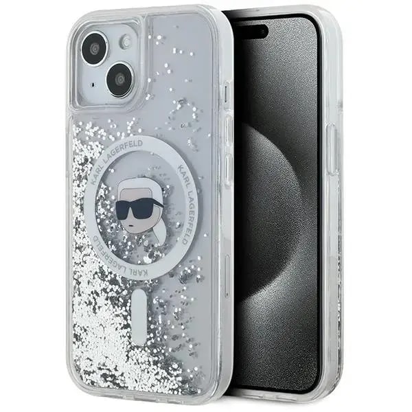 Прозрачный чехол для iPhone 15 / 14 / 13 Karl Lagerfeld Liquid с MagSafe