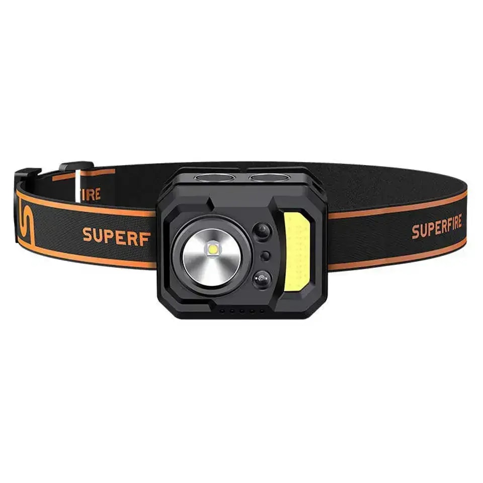 Superfire HL19 headlamp with motion sensor, 250 lm, USB-C