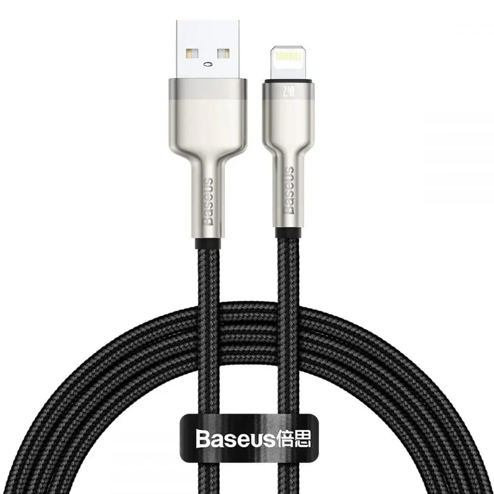 Кабель USB-A – Lightning Baseus Cafule Series, 0,25 м, 12 Вт, чёрный