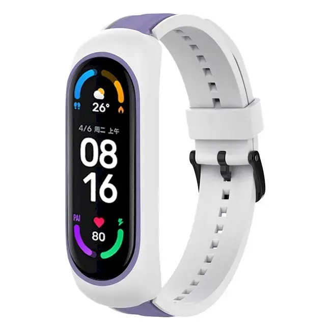 Ремешок для Xiaomi Mi Band 3/4/5/6 Fusion Dual Color, белый