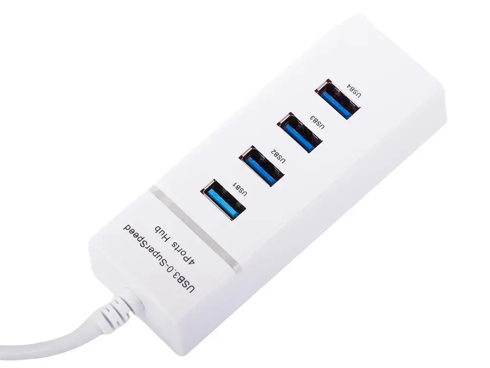 USB-jagaja Fusion USB-A – 4 × USB 3.0, valge