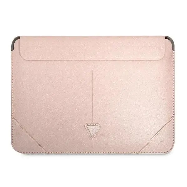 Guess Saffiano Triangle Logo laptop sleeve 16″, pink