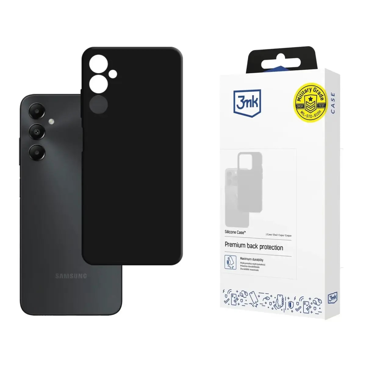 Чехол для Samsung Galaxy A05s 3mk Silicone, чёрный