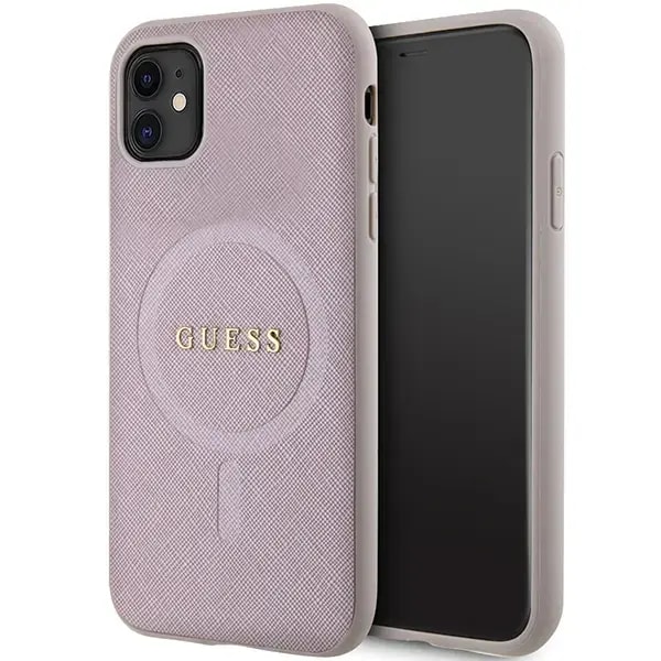 Ümbris iPhone 11 / XR, Guess GUHMN61PSAHMCP Saffiano, MagSafe, roosa