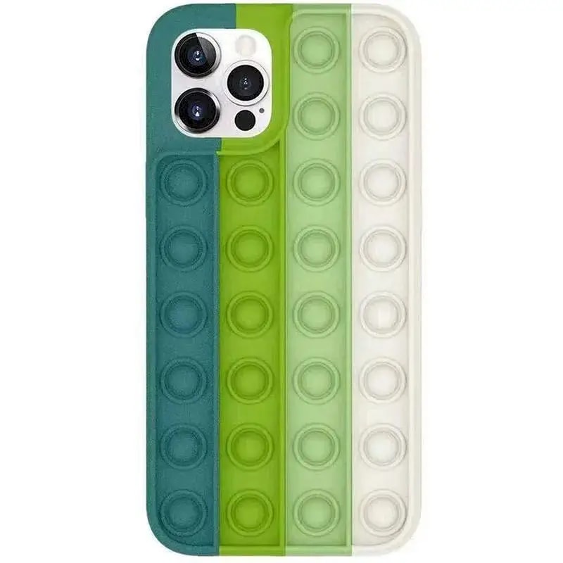 Fusion Pop It Silicone case for iPhone 12 / 12 Pro, white/green