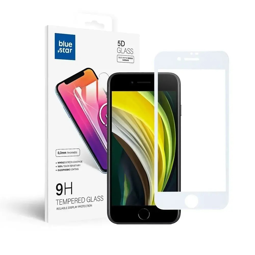 Kaitseklaas iPhone 7 / 8 / SE 2020 / SE 2022, Blue Star 5D, 5901737859136