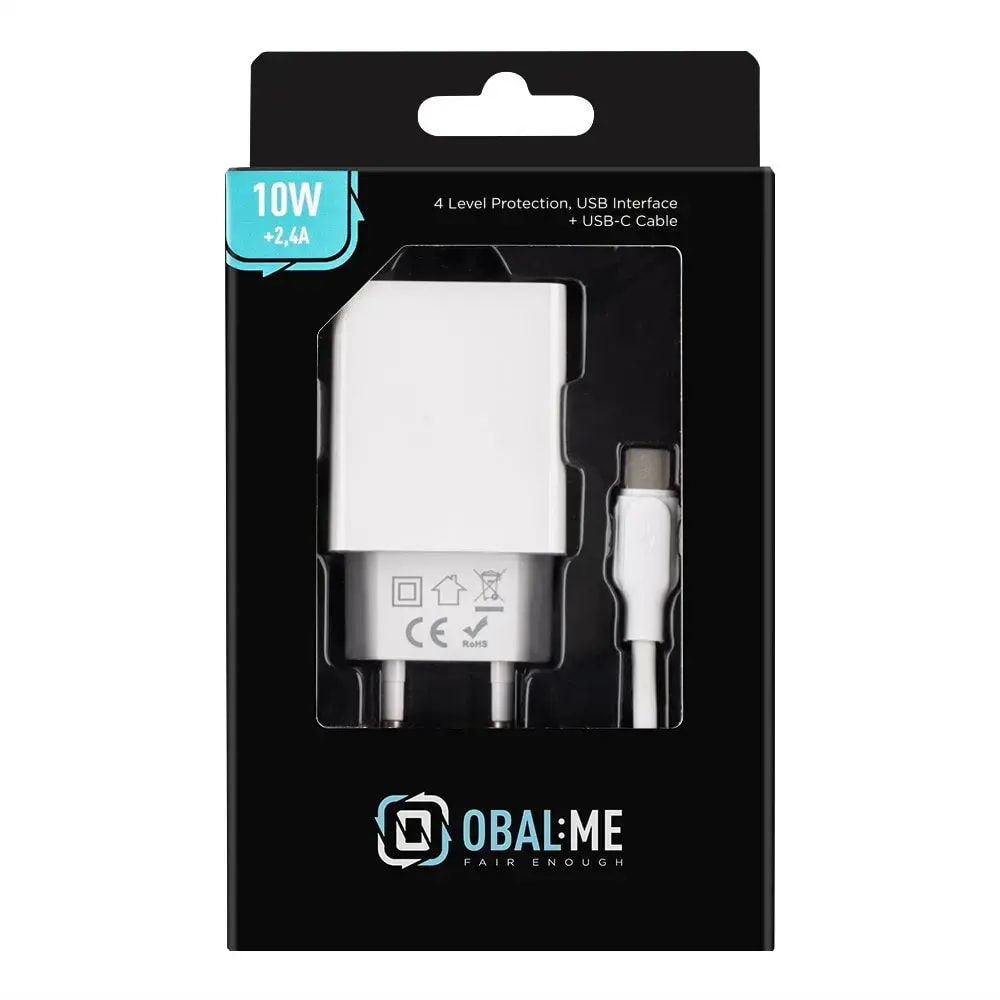 Зарядное устройство Obal:Me, 10 Вт, USB-A, белое
