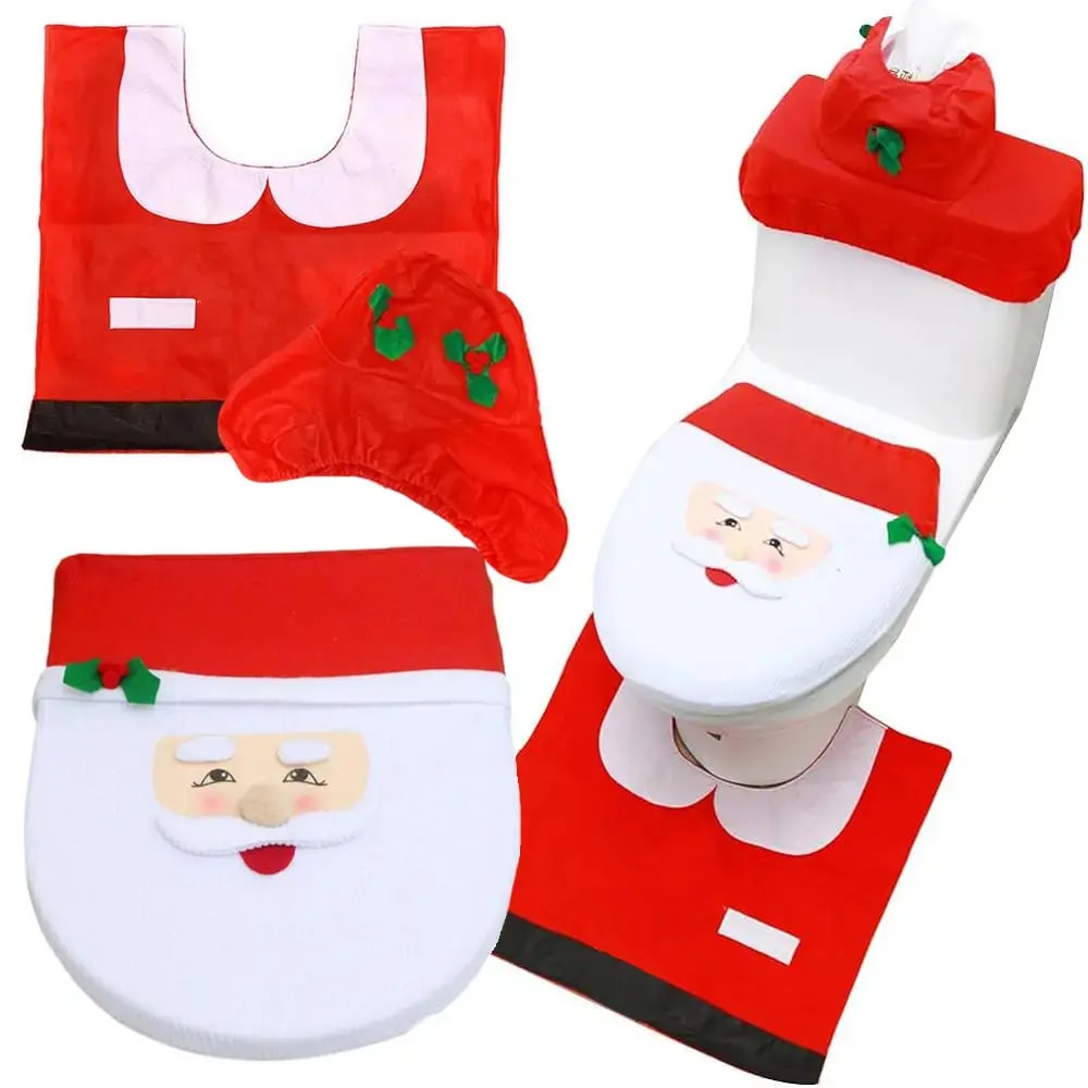 GoodBuy Christmas toilet set, rug and covers