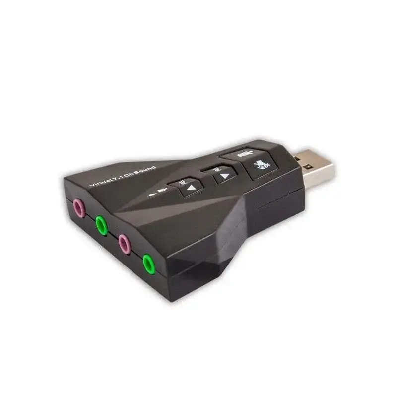 Fusion USB sound card 7.1, volume control, microphone input