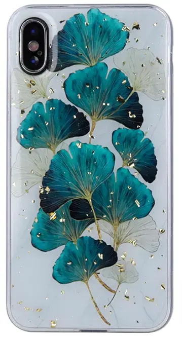 Ümbris Samsung Galaxy A55 5G, Fusion Gold Glam Silicone, mitmevärviline, Leaves