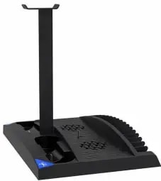 iPega P5013 PS5 cooling stand with charging dock, two controllers, black