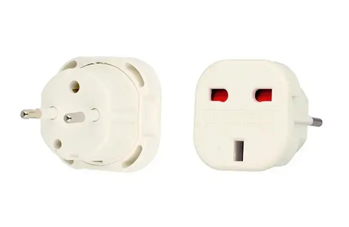 Fusion UK to EU plug adapter, white