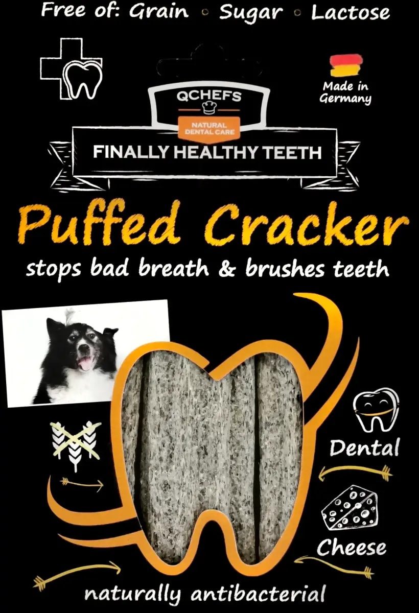 Qchefs Puffed Cracker dog dental treat, 75 g
