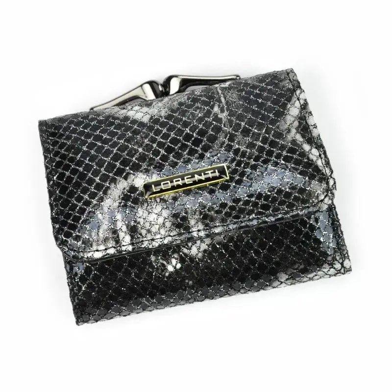 Lorenti 55287-MSN RFID wallet, leather, black and silver