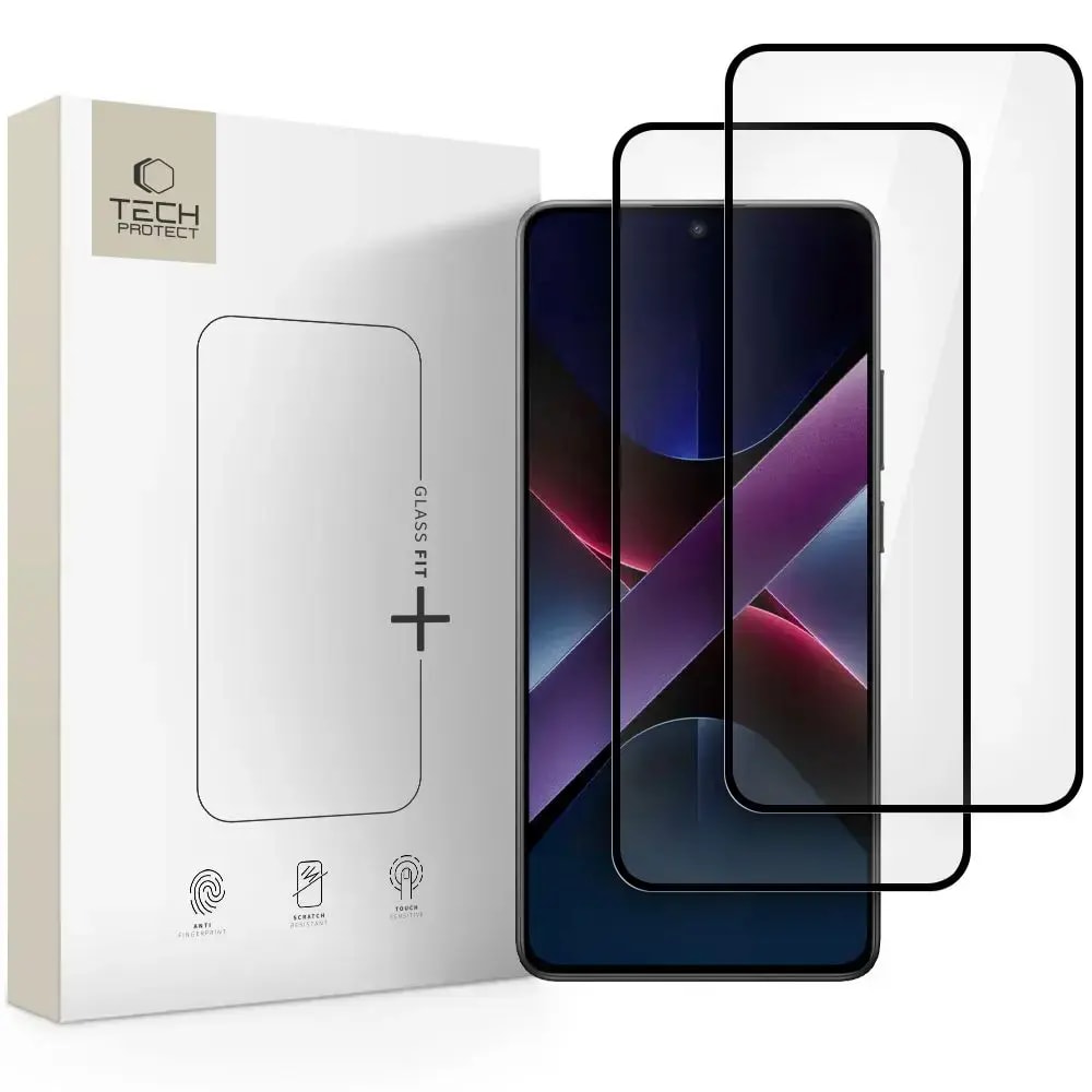 Kaitseklaas Poco X7 Pro 5G, Tech-Protect Glass Fit+, 2 tk