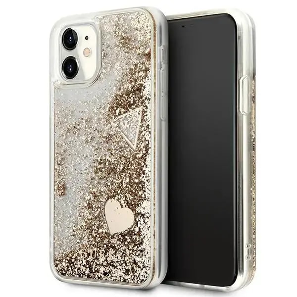 Guess GUOHCN61GLHFLGO Glitter Charms case for iPhone 11 / XR, gold