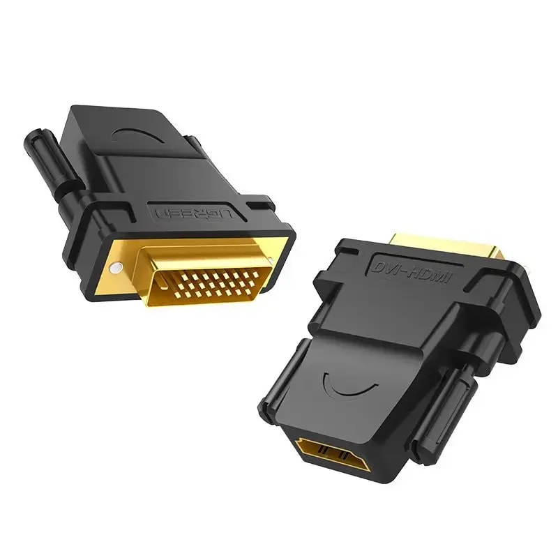 Переходник Ugreen 20124, DVI-D – HDMI, Full HD, чёрный