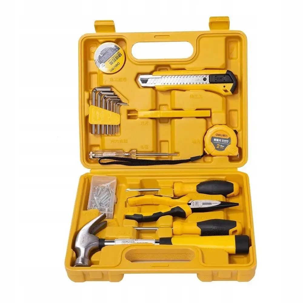 Deli Tools EDL1018J household tool set, 18 pcs, yellow