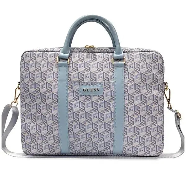 Guess GCube Stripes laptop bag 16″, blue