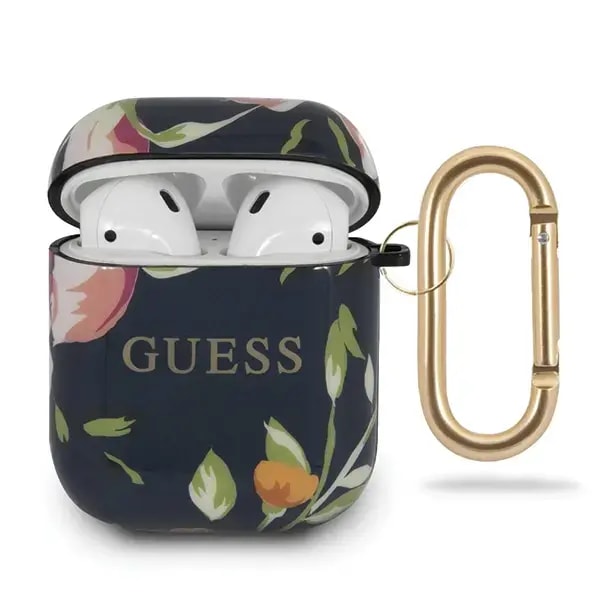 Guess Flower Collection N.3 TPU case for AirPods, blue