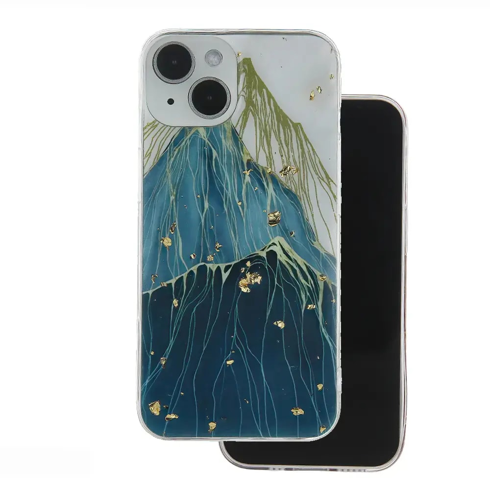 Fusion Gold Glam Silicone case for Samsung Galaxy A55 5G, multicolour, Mountain