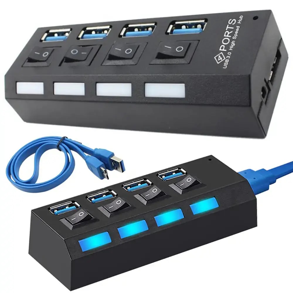 Fusion USB 3.0 hub, 4 ports, black