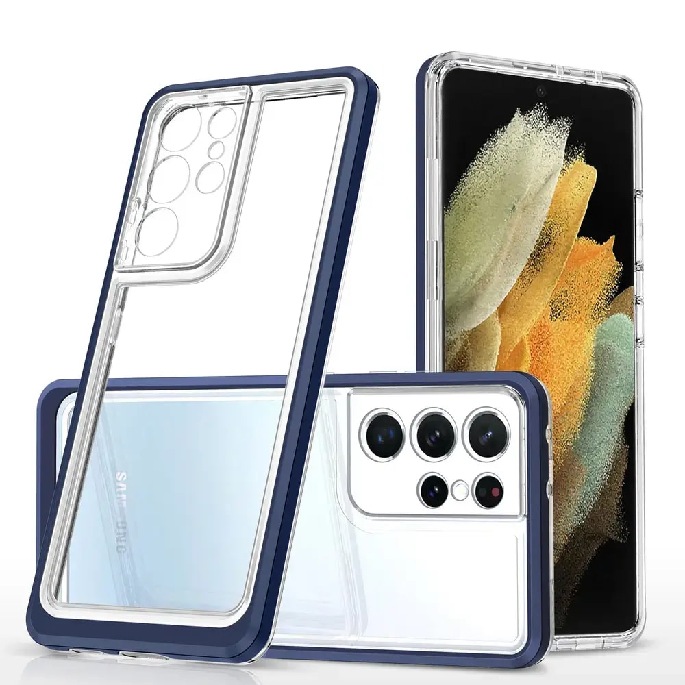 Hybrid Armor 3-in-1 case for Samsung Galaxy S22 Ultra, blue