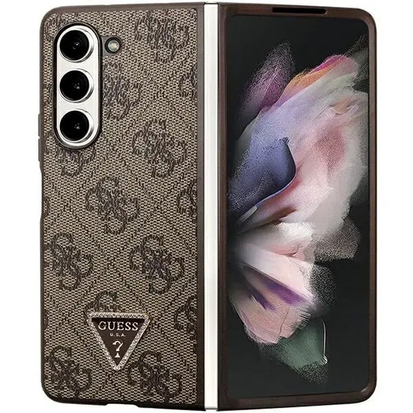 Чехол для Samsung Galaxy Z Fold 5 Guess GUHCZFD5P4TDPW Triangle Strass Leather