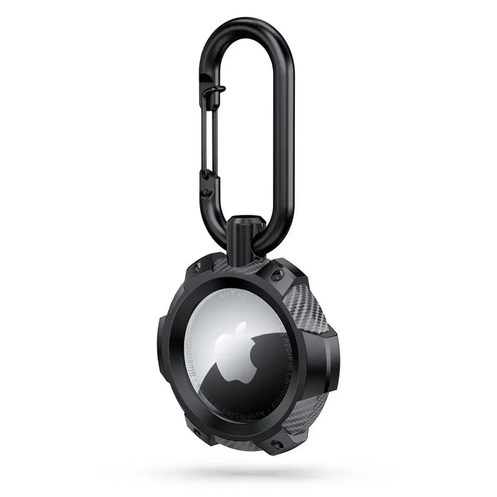 Tech-Protect TpuCarbon AirTag 1/2 case with carabiner, black