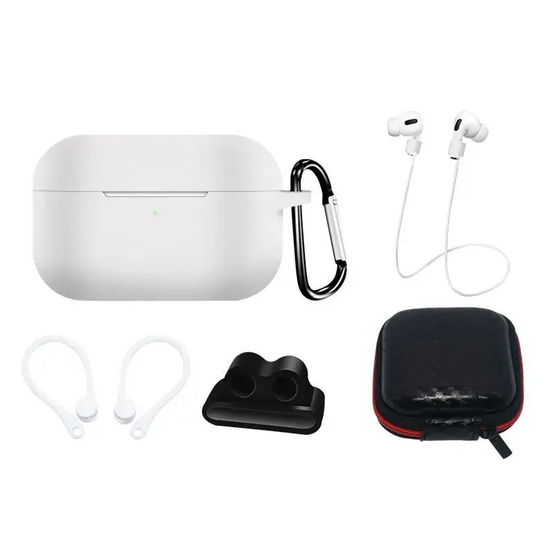 Fusion silicone case set for AirPods 1/2 with accessories, white