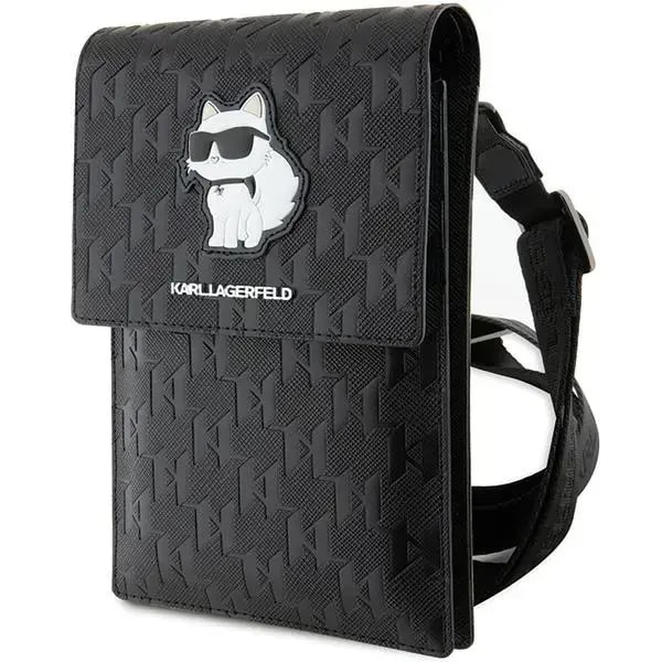 Telefonikott Karl Lagerfeld Saffiano Monogram Choupette, kuni 6,7″, must
