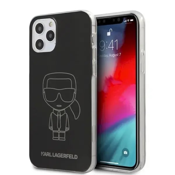 Чехол для iPhone 12 / 12 Pro Karl Lagerfeld KLHCP12MPCUMIKBK Iconic Outline, чёрный