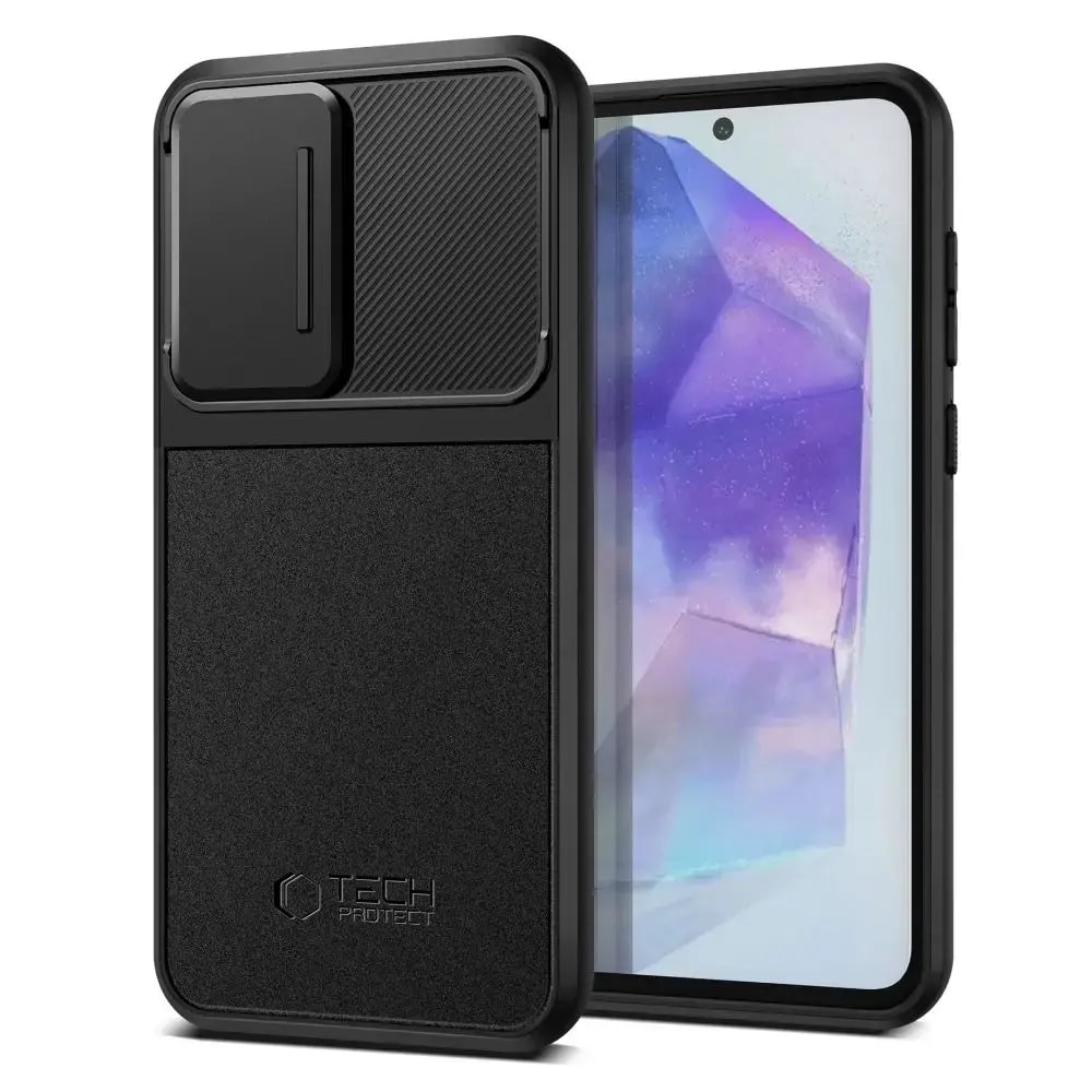 Ümbris Samsung Galaxy A55 5G, Tech-Protect Velar Cam+, must