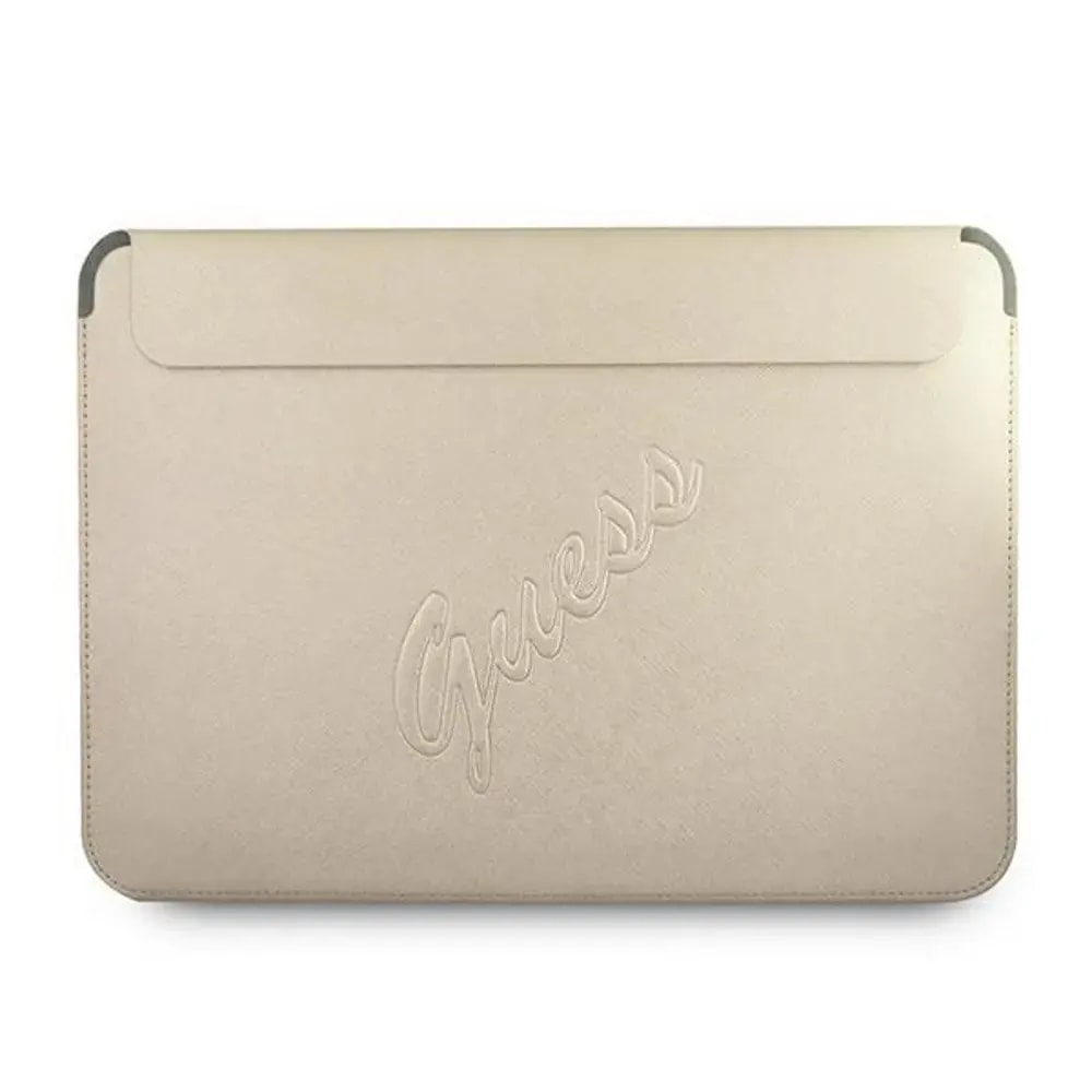 Guess Saffiano Script laptop sleeve 13″, gold