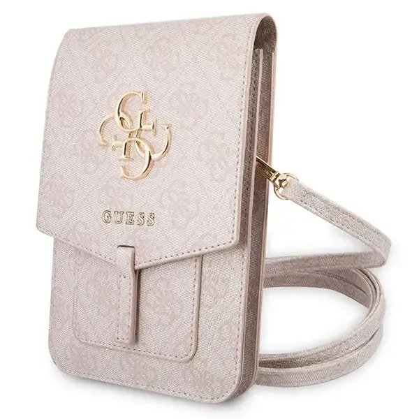 Guess 4G GUWBG4GFPI phone bag with shoulder strap, up to 6.7″, pink