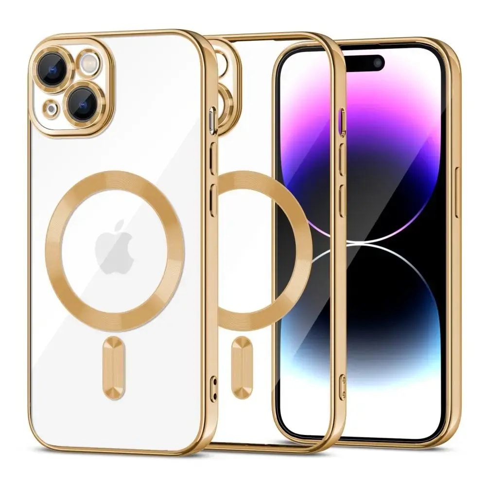 Ümbris iPhone 15 Plus, Tech-Protect MagShine Line, MagSafe, kuldne