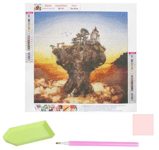 Goodbuy 5D diamond painting kit, monastery, 30 × 30 cm