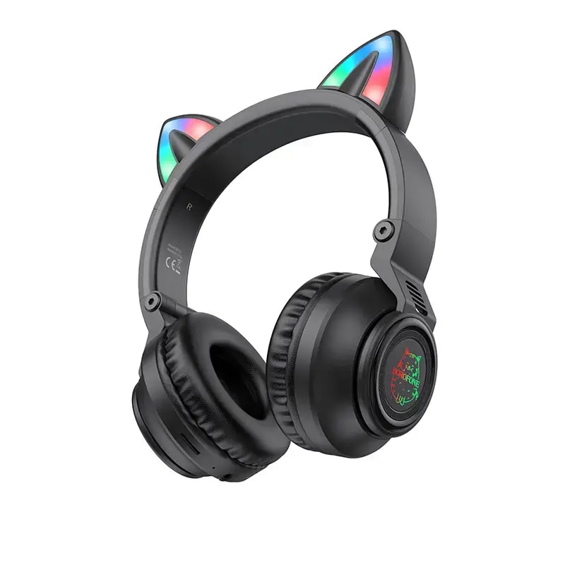 Беспроводные наушники Borofone BO18 Cat Ear, чёрные