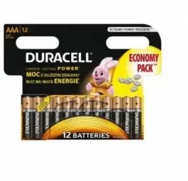 Leelispatareid Duracell AAA (LR03, MN2400), 1,5 V, 12 tk