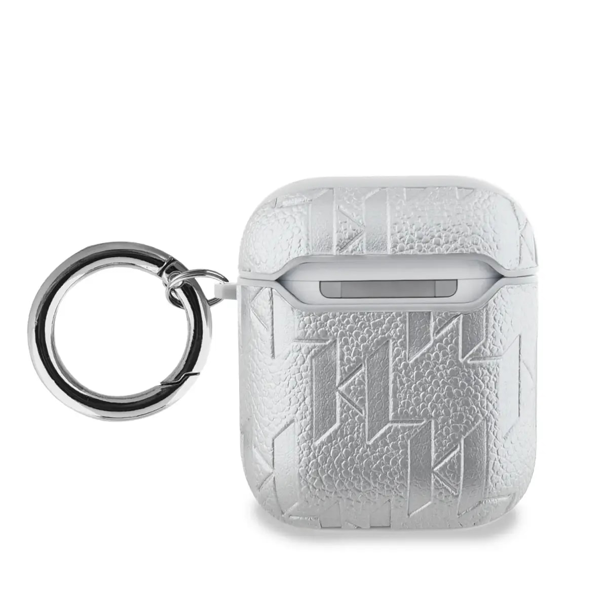 Чехол Karl Lagerfeld Embossed Choupette Head для AirPods 1/2, серебристый