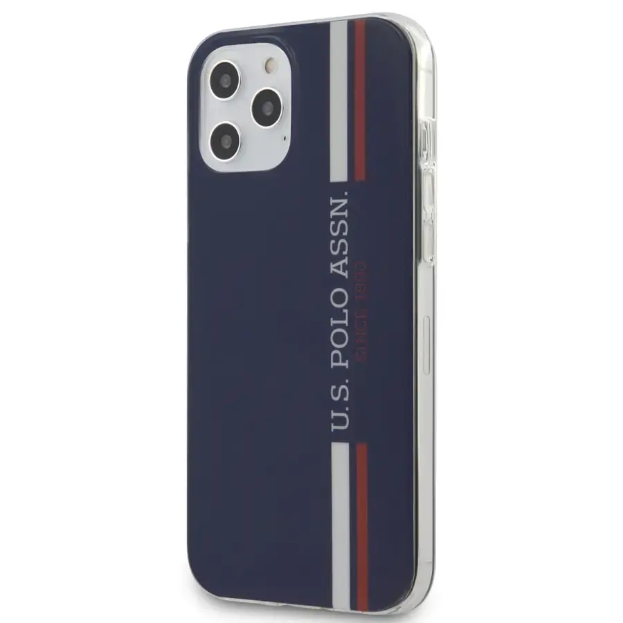 U.S. Polo USHCP12LPCUSSNV Tricolor VS case for iPhone 12 Pro Max, blue