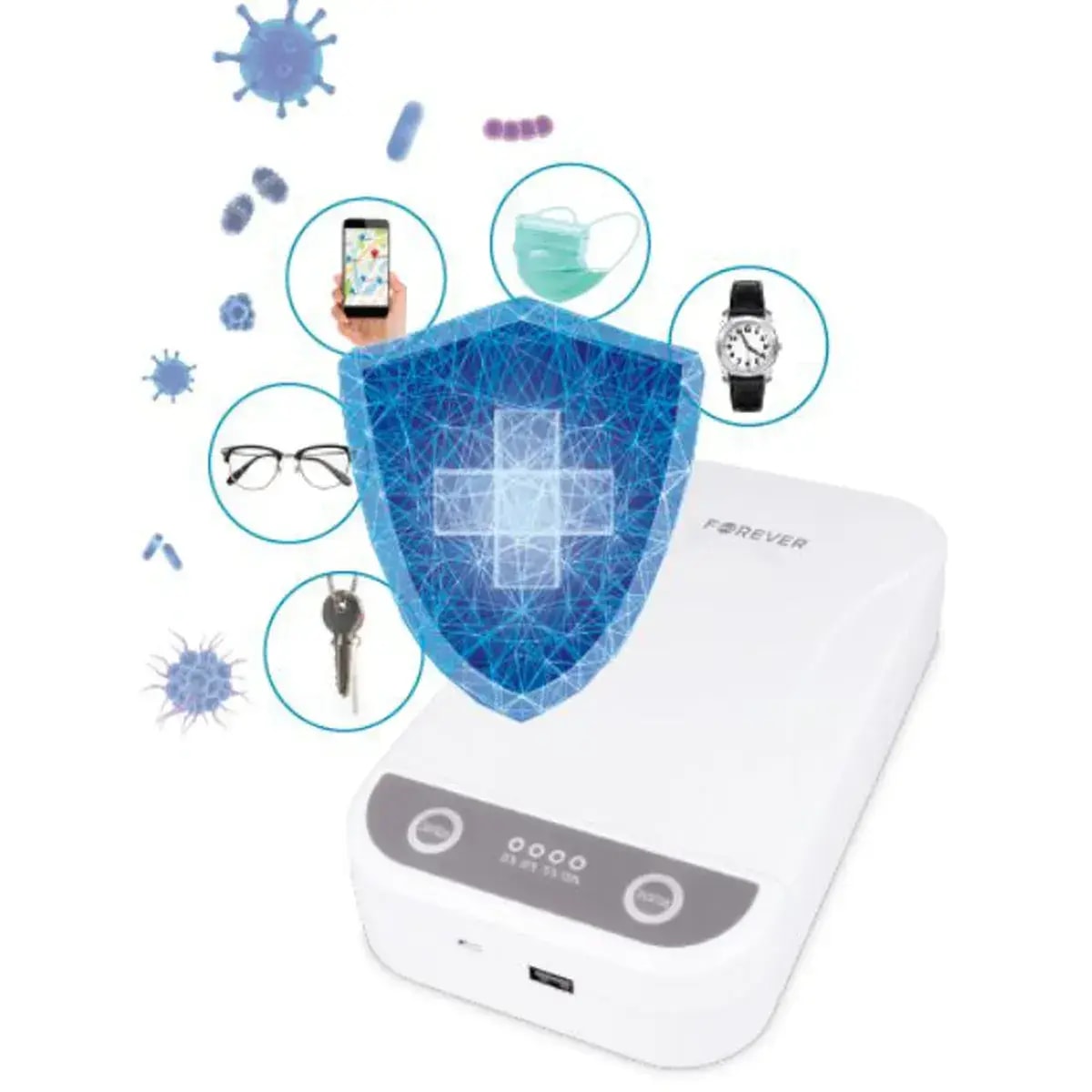 Forever UV sanitizer for phones and small items, white